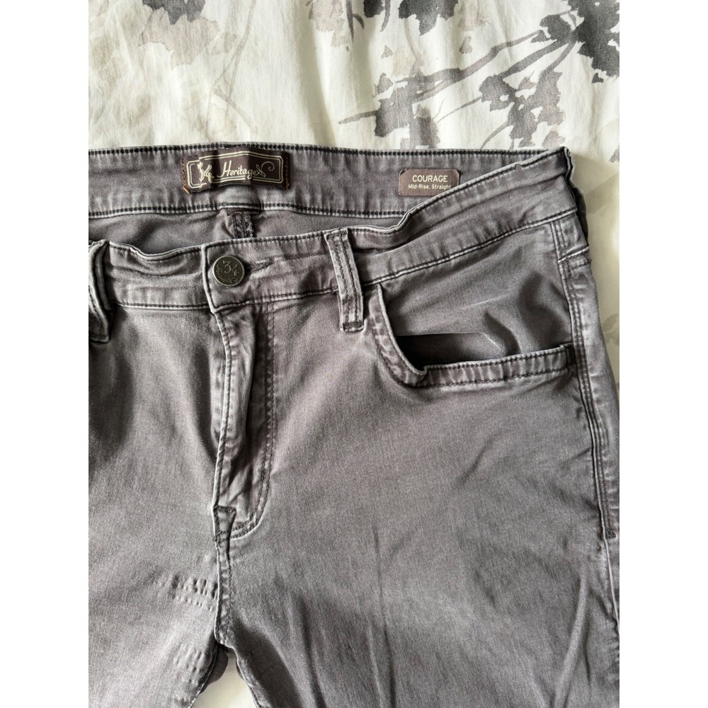 34 Heritage Courage Mens Charcoal Grey Straight Leg Mid Rise Jeans Stretch
